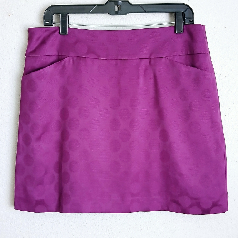 Loft Purple Polka Dot Skirt Womens Size 12 Office Siren